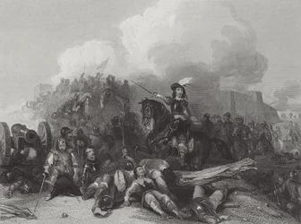 Storming of Bristol, engraved by J.C. Varrall 1844